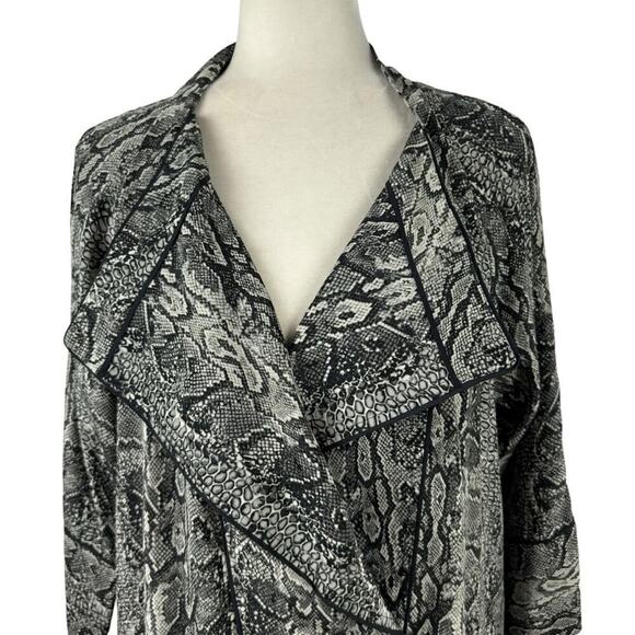 Bcbgmaxazria 100% Silk Lapelled Collar Shirt Dress Snakeskin Pattern Small - Picture 8 of 16